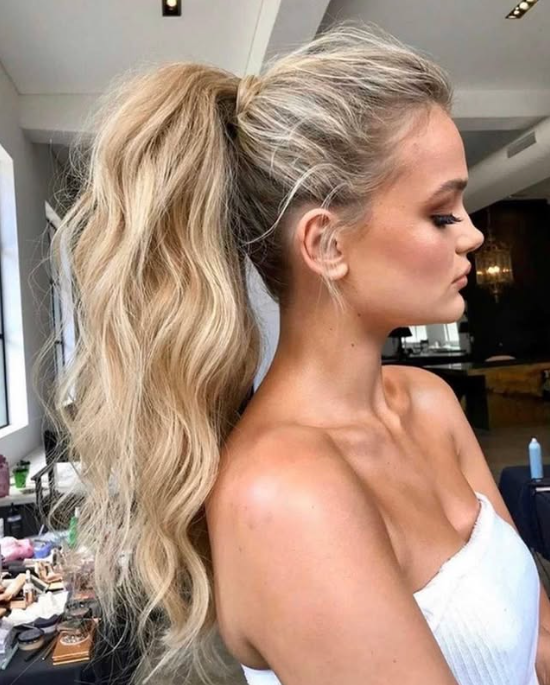 Wavy Wedding Ponytail Hairstyles